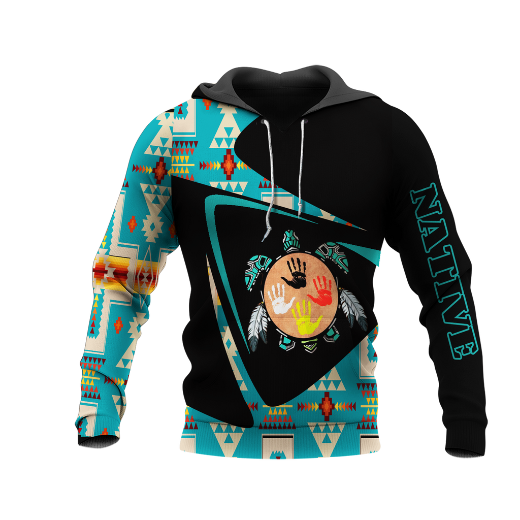 HD0013150 Tribal Turtle Pattern Native American Pride 3D Hoodie