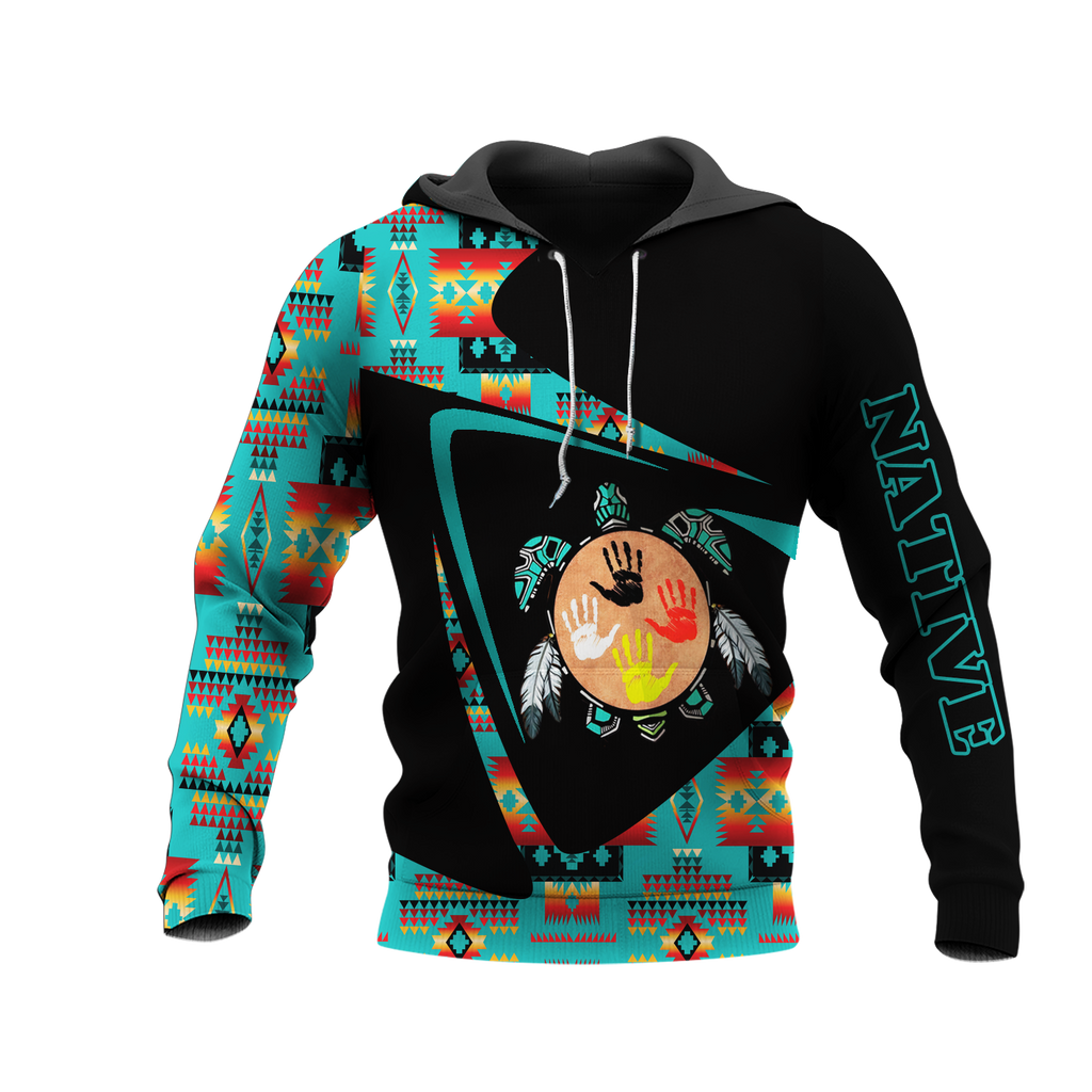 HD0013151 Tribal Turtle Pattern Native American Pride 3D Hoodie