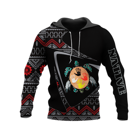 HD0013152 Tribal Turtle Pattern Native American Pride 3D Hoodie