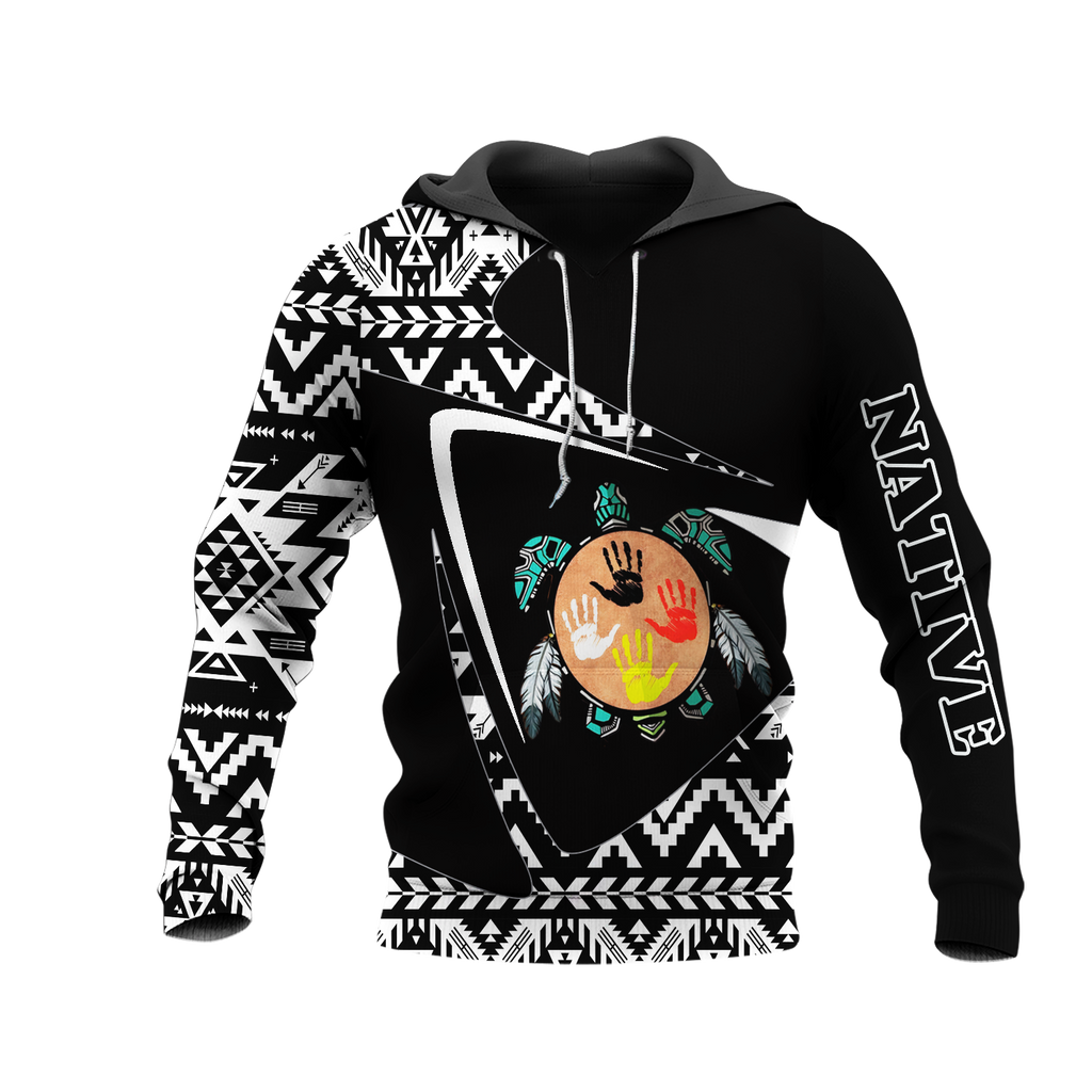 HD0013153 Tribal Turtle Pattern Native American Pride 3D Hoodie