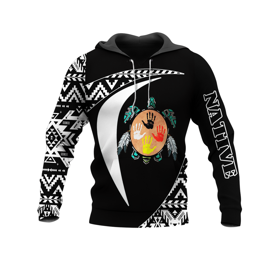 HD0013154 Tribal Turtle Pattern Native American Pride 3D Hoodie