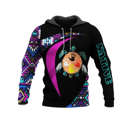 HD0013157 Tribal Turtle Pattern Native American Pride 3D Hoodie