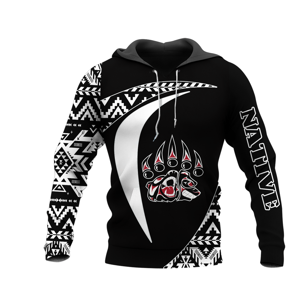 HD0013161 Bear Pattern Native American Pride 3D Hoodie