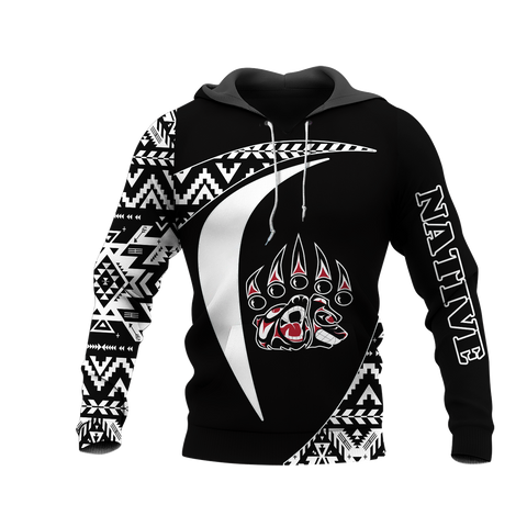 HD0013161 Bear Pattern Native American Pride 3D Hoodie