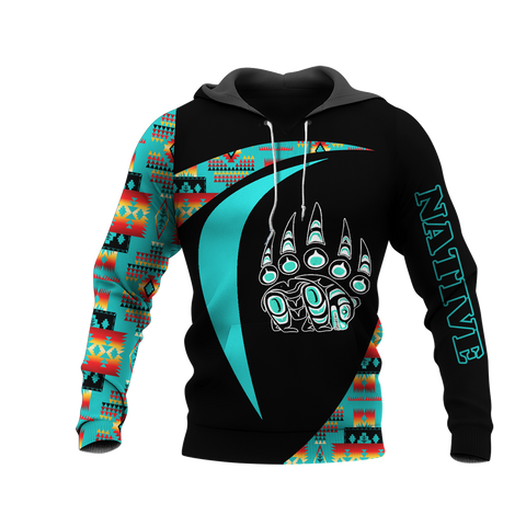 HD0013162 Bear Symbol Pattern Native American Pride 3D Hoodie