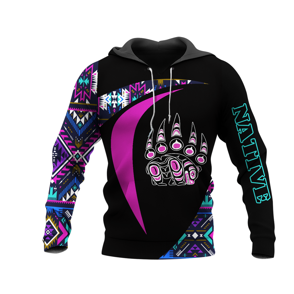 HD0013164 Bear Symbol Pattern Native American Pride 3D Hoodie