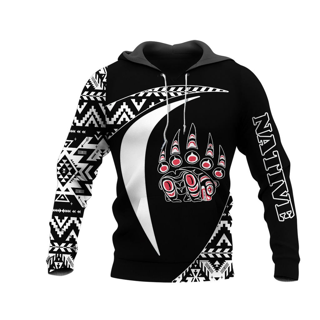 HD0013166 Bear Symbol Pattern Native American Pride 3D Hoodie