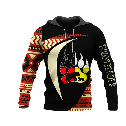 HD0013168 Foot Bear Pattern Native American Pride 3D Hoodie