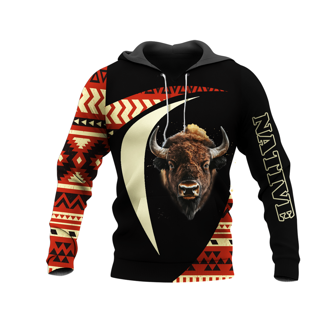 HD0013171 Bison Pattern Native American Pride 3D Hoodie