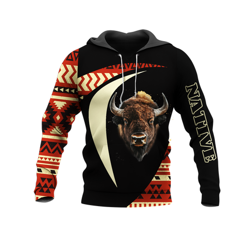 HD0013171 Bison Pattern Native American Pride 3D Hoodie