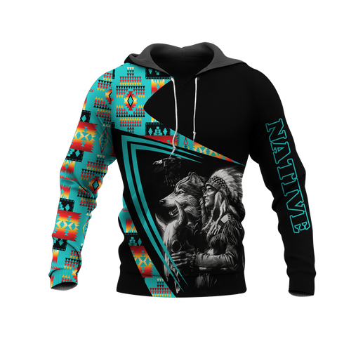 HD0013176 Chief Pattern Native American Pride 3D Hoodie