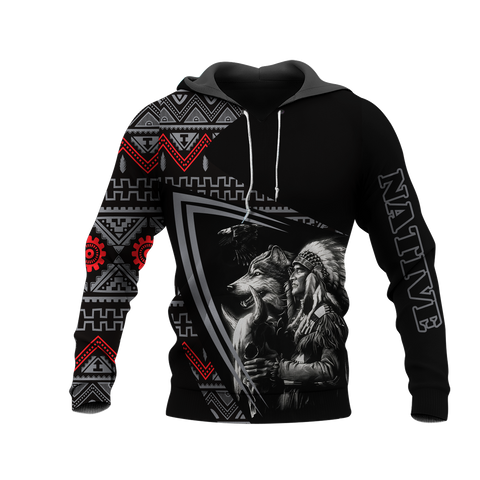 HD0013177 Chief Pattern Native American Pride 3D Hoodie