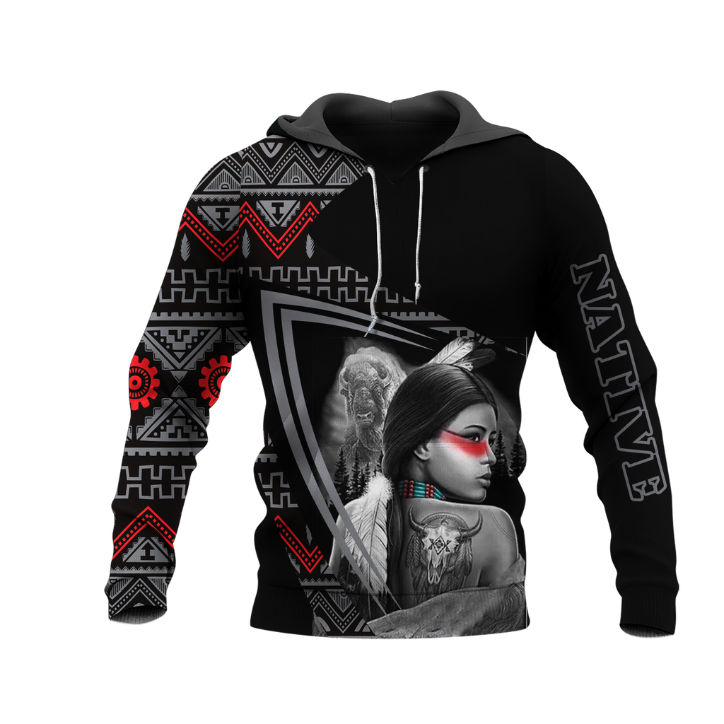 HD0013178 Girl Pattern Native American Pride 3D Hoodie