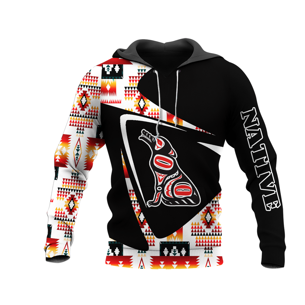 HD0013192 Wolf Symbol Native American Pride 3D Hoodie