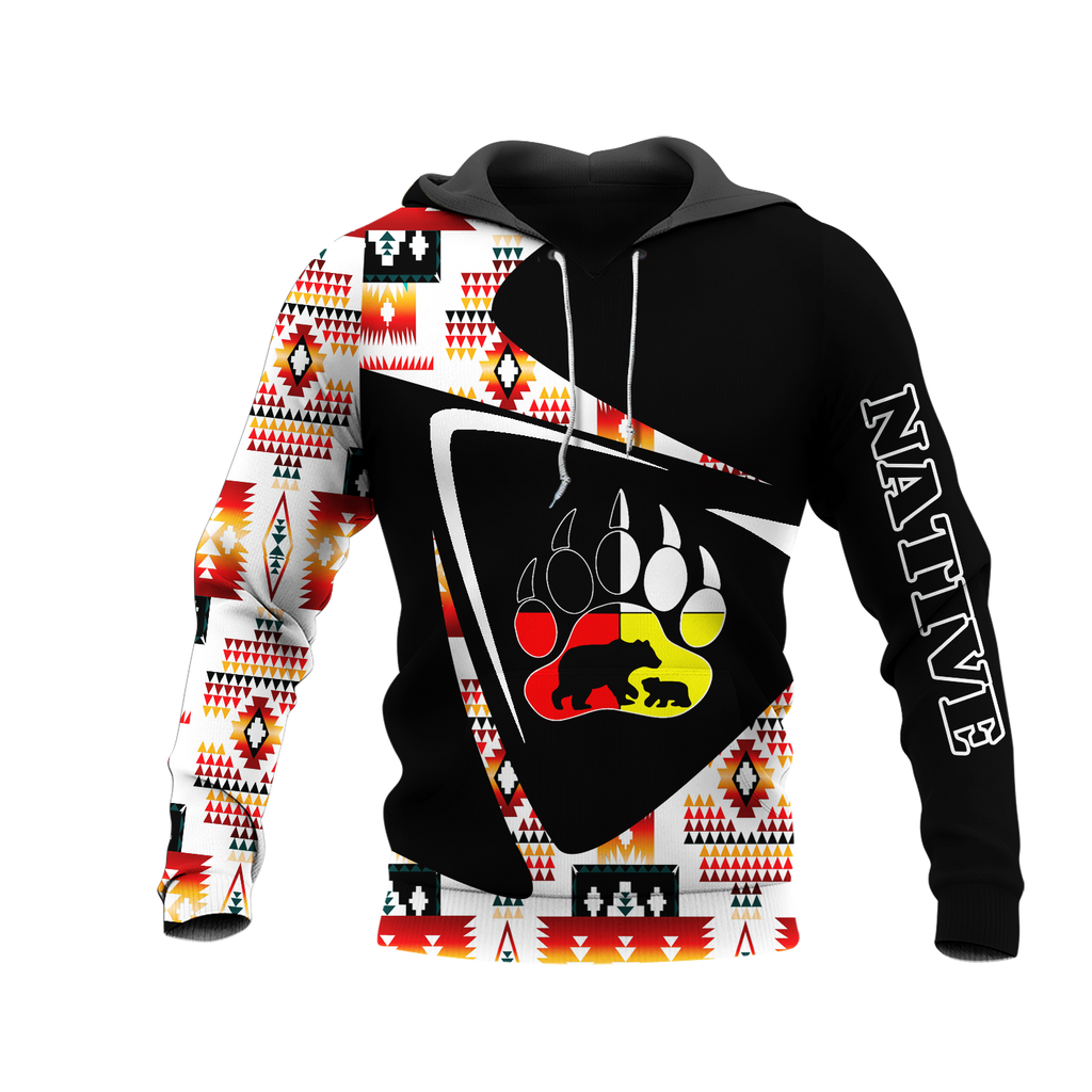 HD0013193 Bear Native American Pride 3D Hoodie