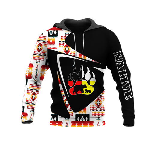 HD0013193 Bear Native American Pride 3D Hoodie