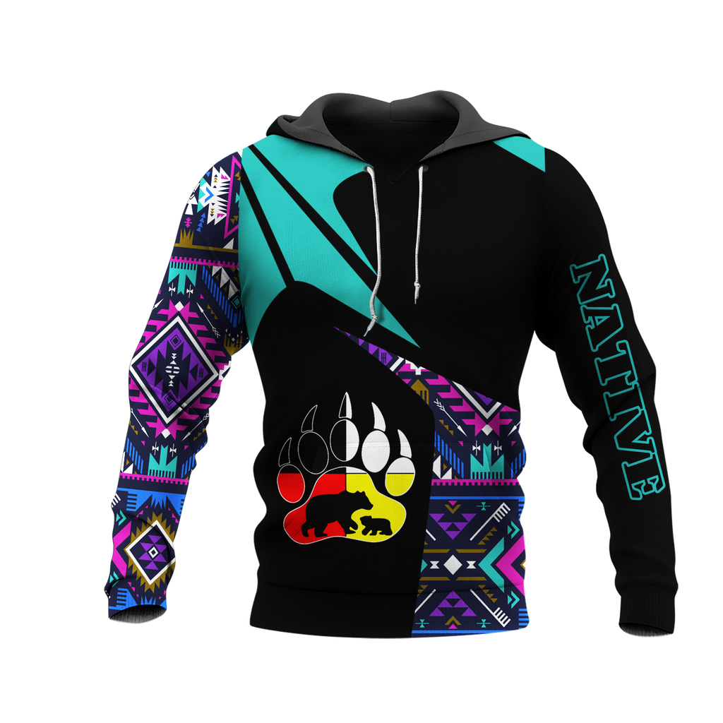 HD0013195 Bear Native American Pride 3D Hoodie