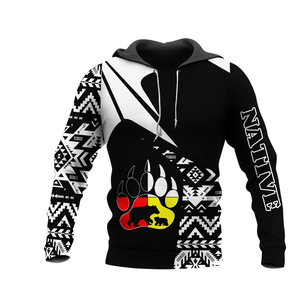 HD0013196 Bear Native American Pride 3D Hoodie