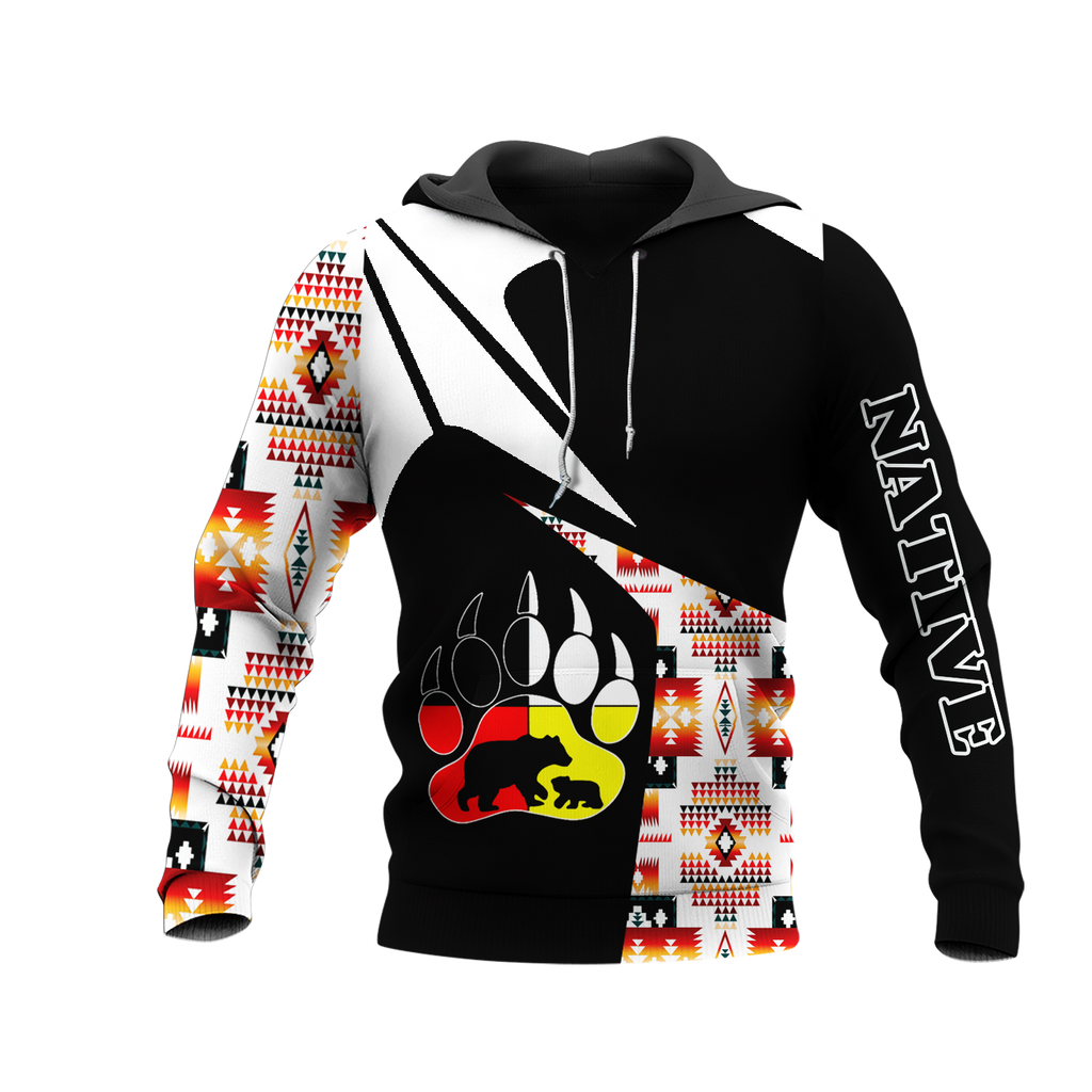 HD0013197 Bear Native American Pride 3D Hoodie