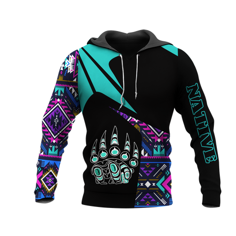 HD0013200 Bear Native American Pride 3D Hoodie