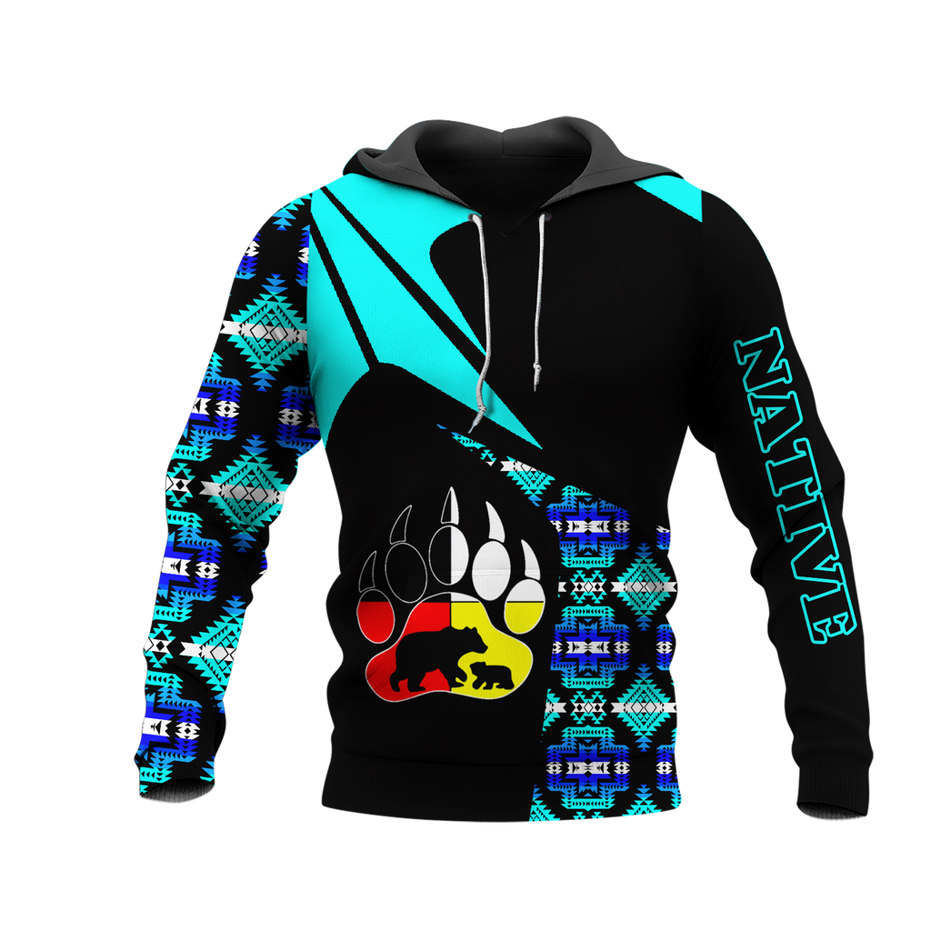 HD0013201 Bear Native American Pride 3D Hoodie