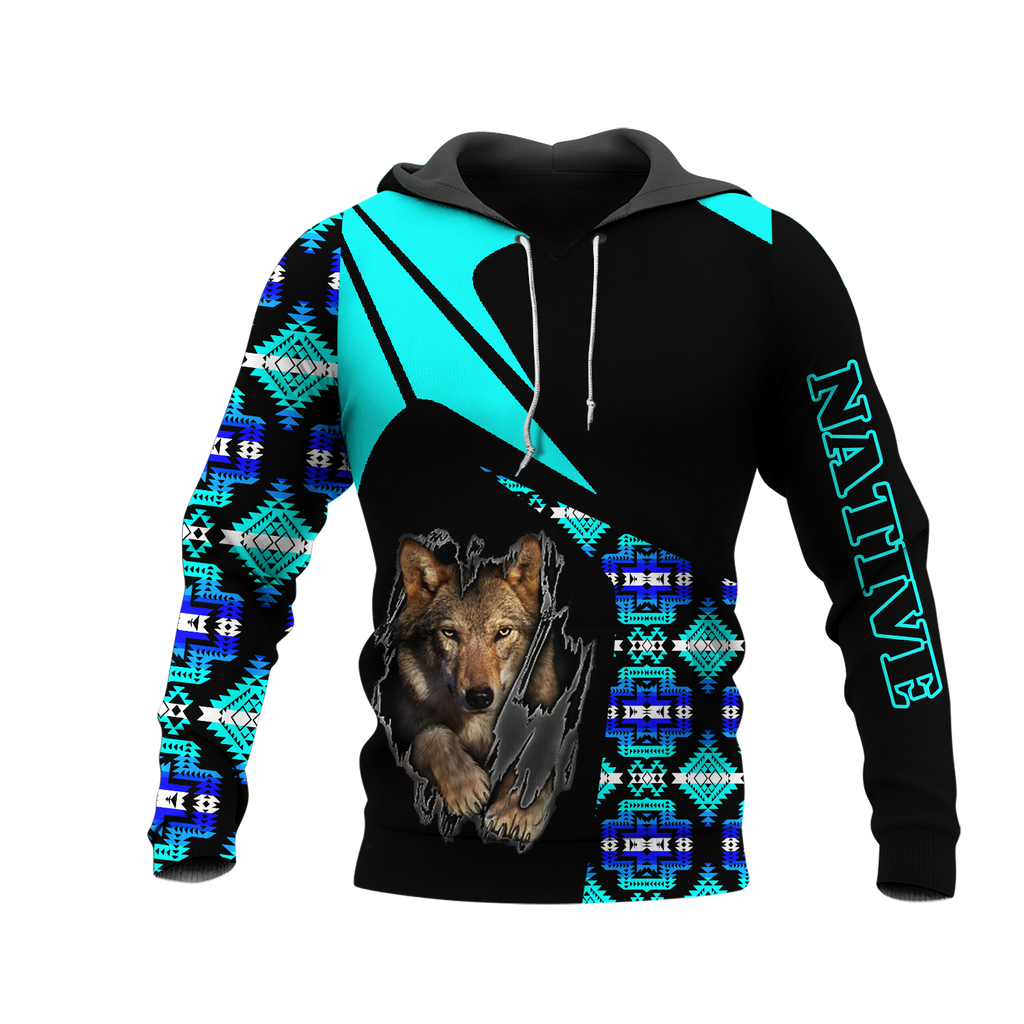 HD0013203 Wolf Native American Pride 3D Hoodie