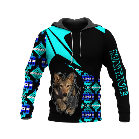 HD0013203 Wolf Native American Pride 3D Hoodie