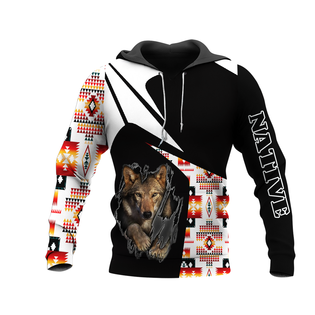 HD0013204 Wolf Native American Pride 3D Hoodie