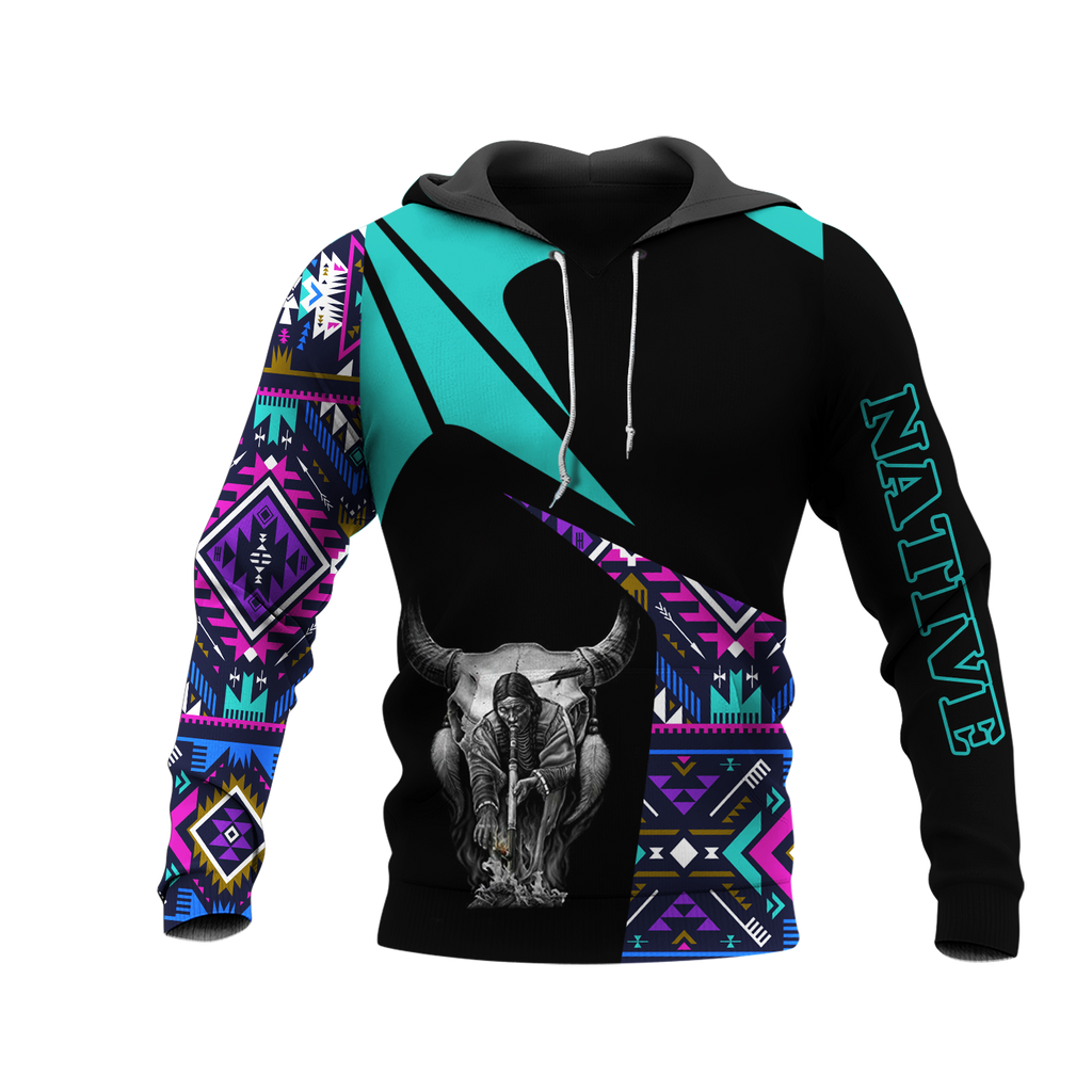 HD0013208 Bison Chief Native American Pride 3D Hoodie