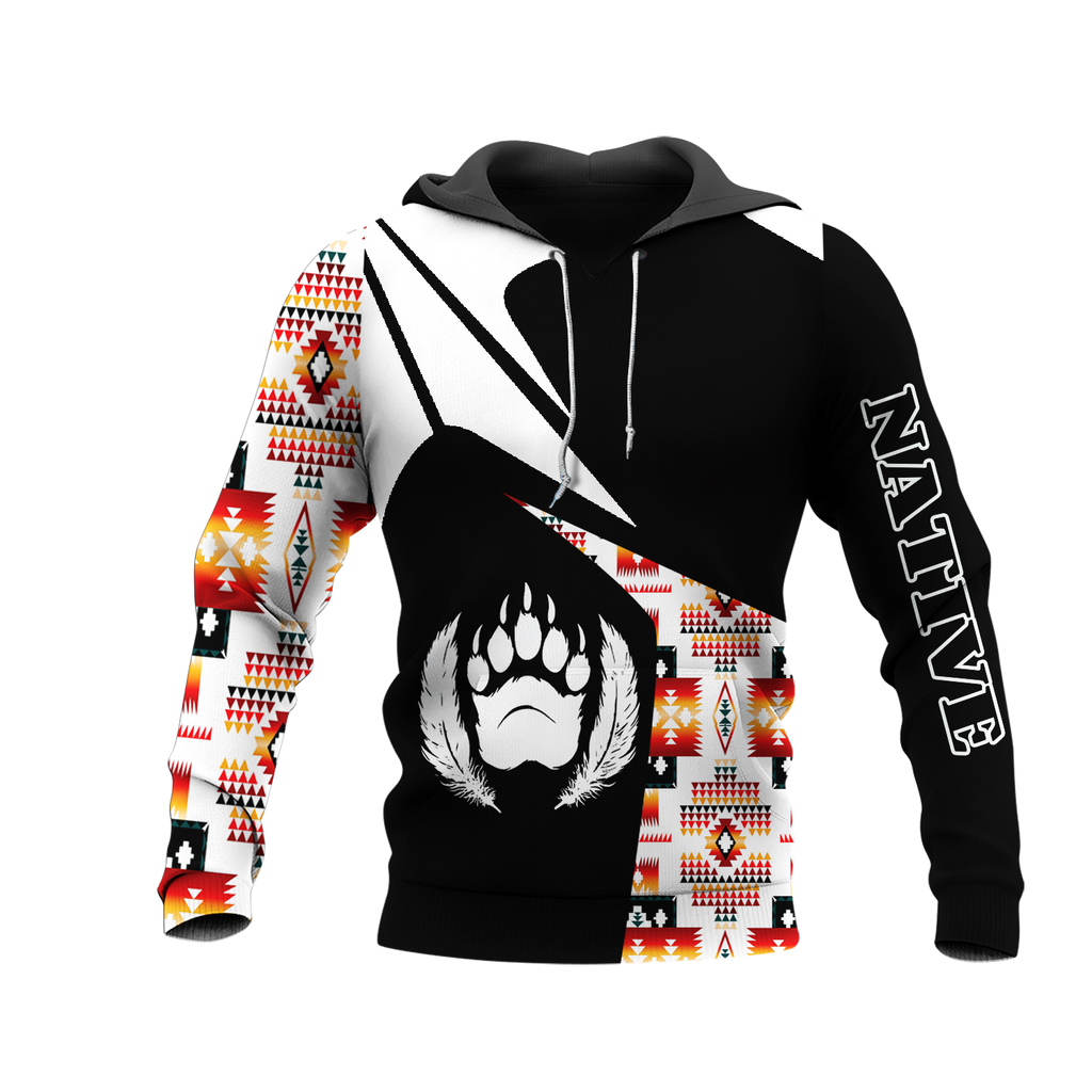 HD0013212 Feather Bear Native American Pride 3D Hoodie