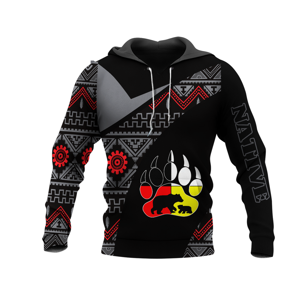 HD0013218 Bear Native American Pride 3D Hoodie