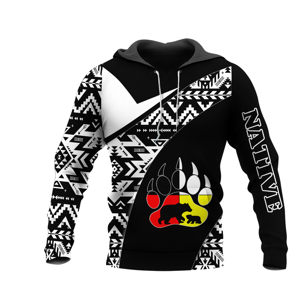 HD0013220 Bear Native American Pride 3D Hoodie