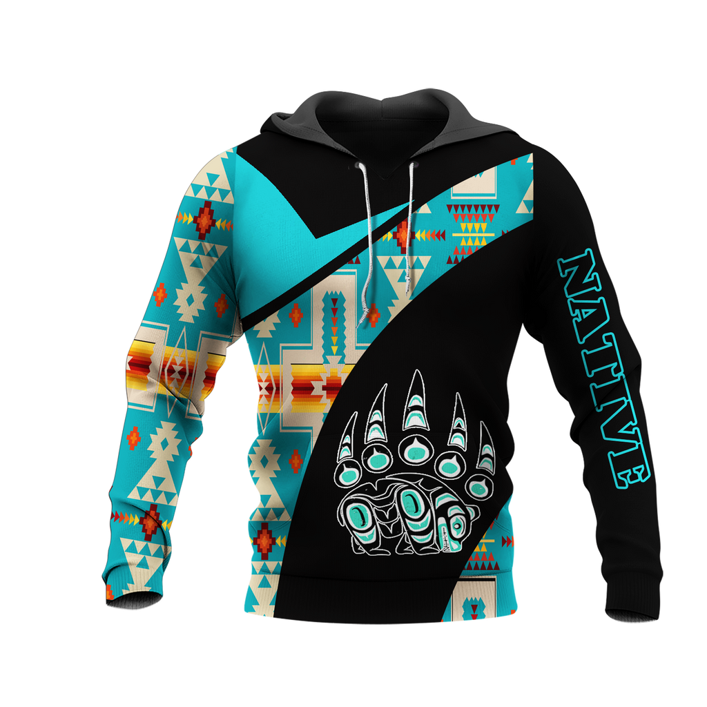 HD0013221 Bear Native American Pride 3D Hoodie