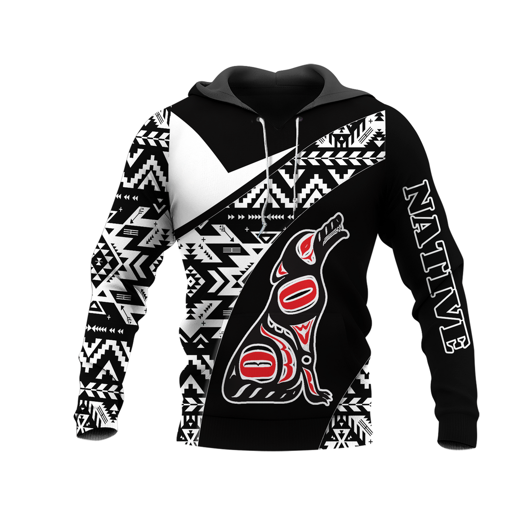 HD0013222 Wolf Native American Pride 3D Hoodie