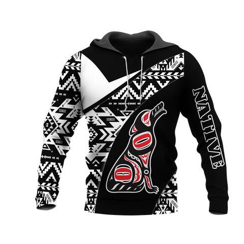 HD0013222 Wolf Native American Pride 3D Hoodie