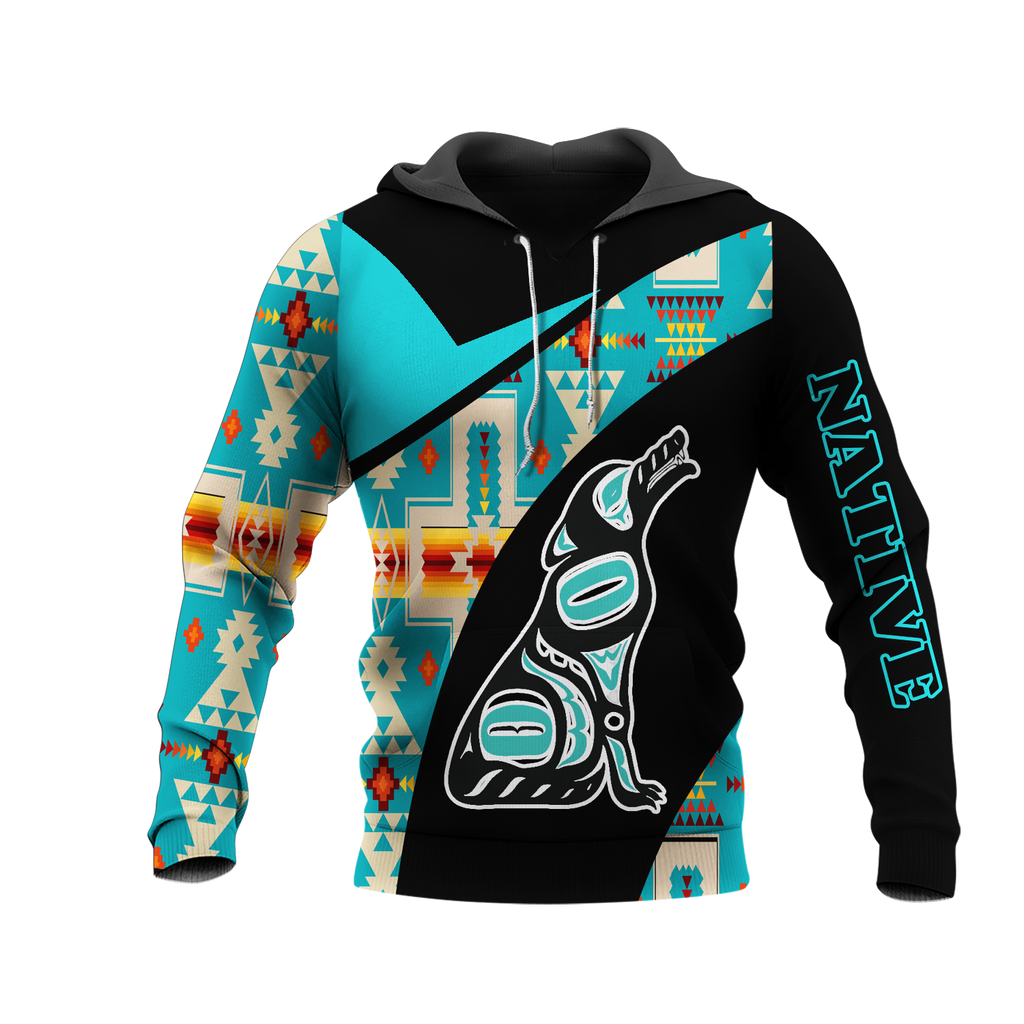 HD0013223 Wolf Native American Pride 3D Hoodie