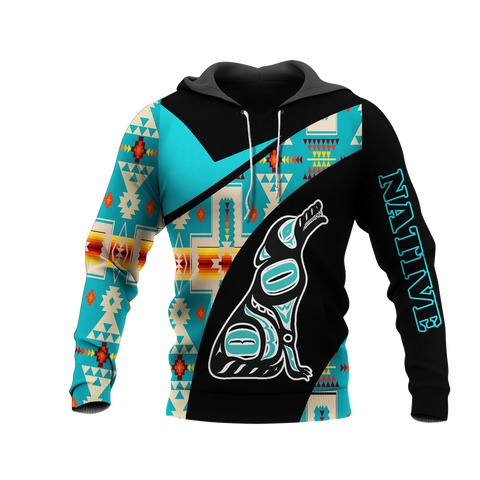 HD0013223 Wolf Native American Pride 3D Hoodie