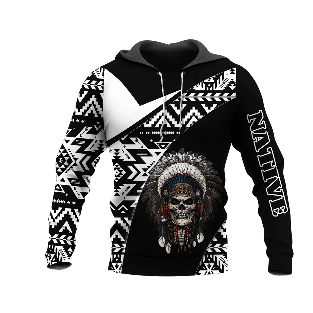 HD0013228 Skull Native American Pride 3D Hoodie