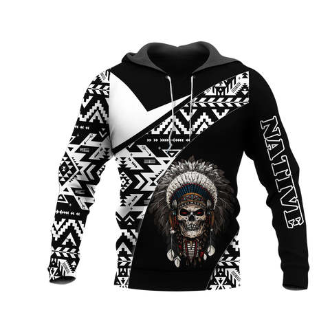 HD0013228 Skull Native American Pride 3D Hoodie