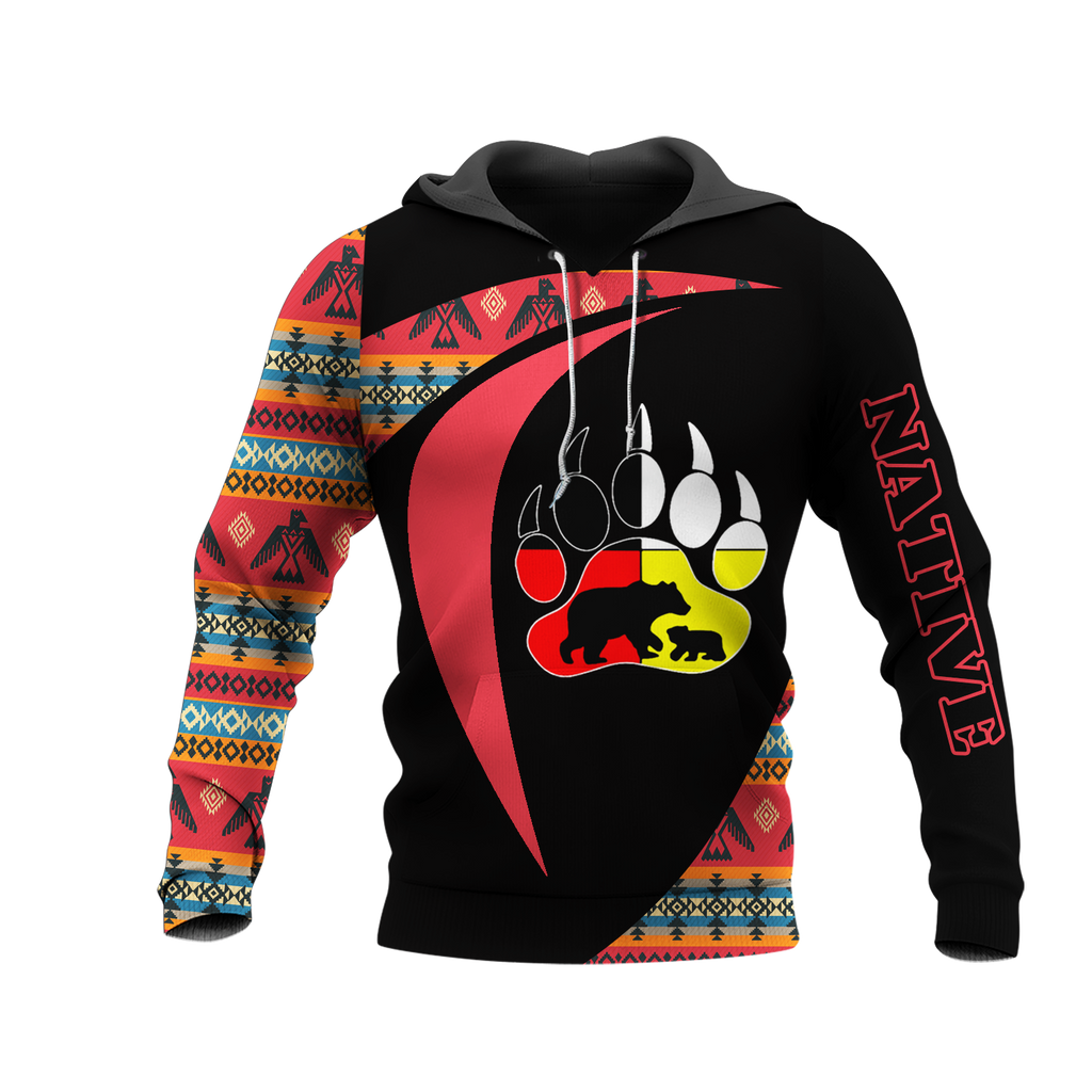 HD0013231 Bear Native American Pride 3D Hoodie