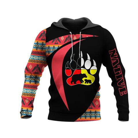 HD0013231 Bear Native American Pride 3D Hoodie