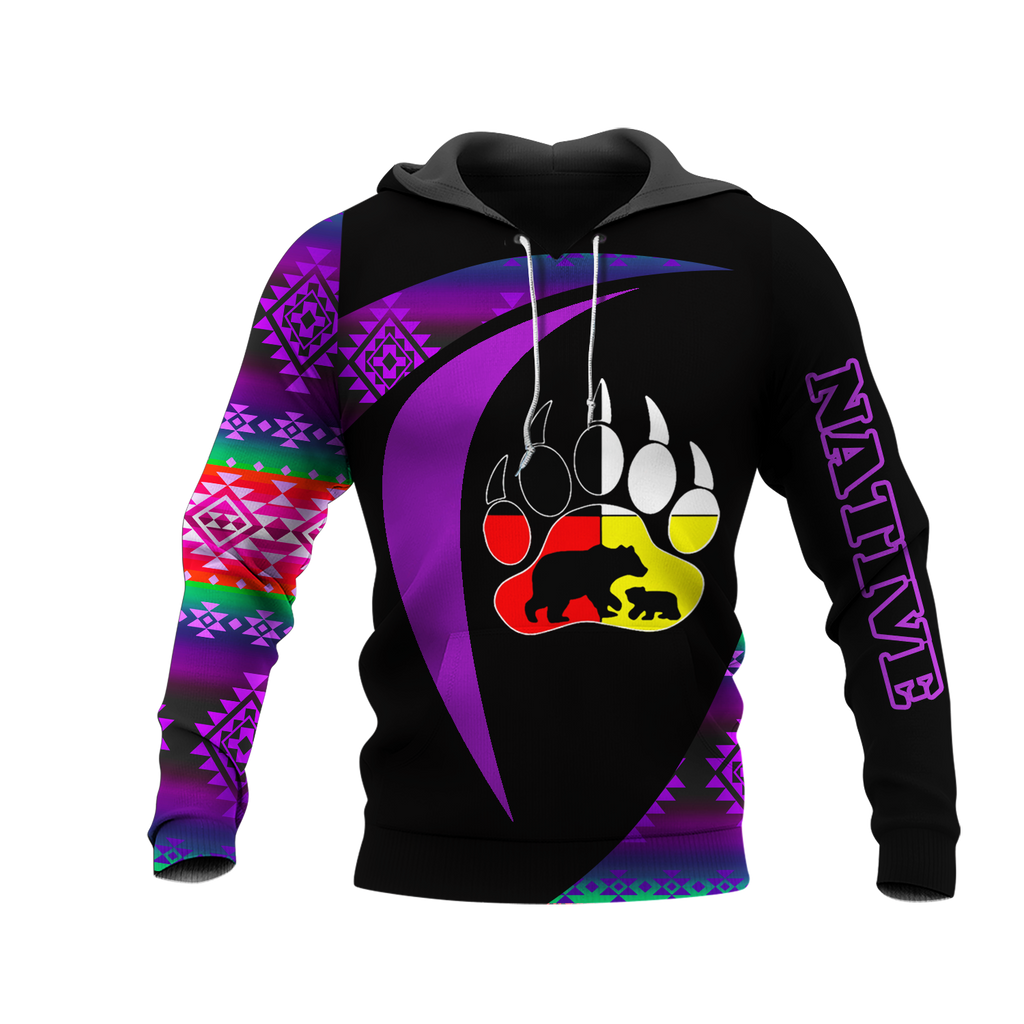 HD0013232 Bear Native American Pride 3D Hoodie