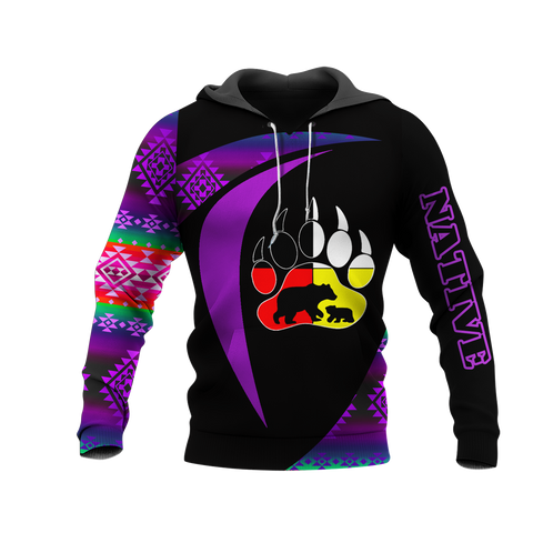 HD0013232 Bear Native American Pride 3D Hoodie