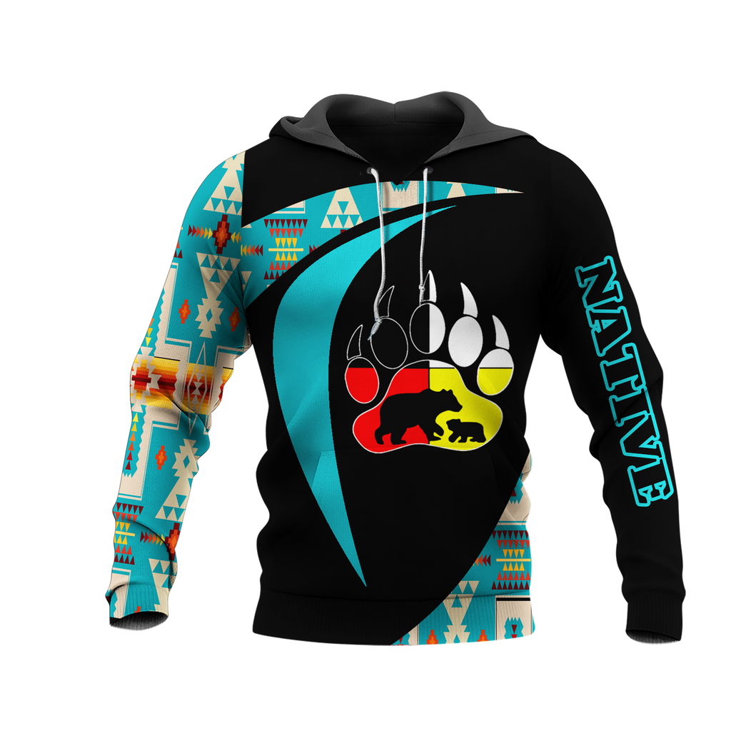 HD0013233 Bear Native American Pride 3D Hoodie