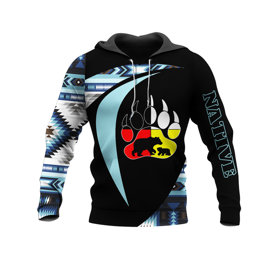 HD0013235 Bear Native American Pride 3D Hoodie