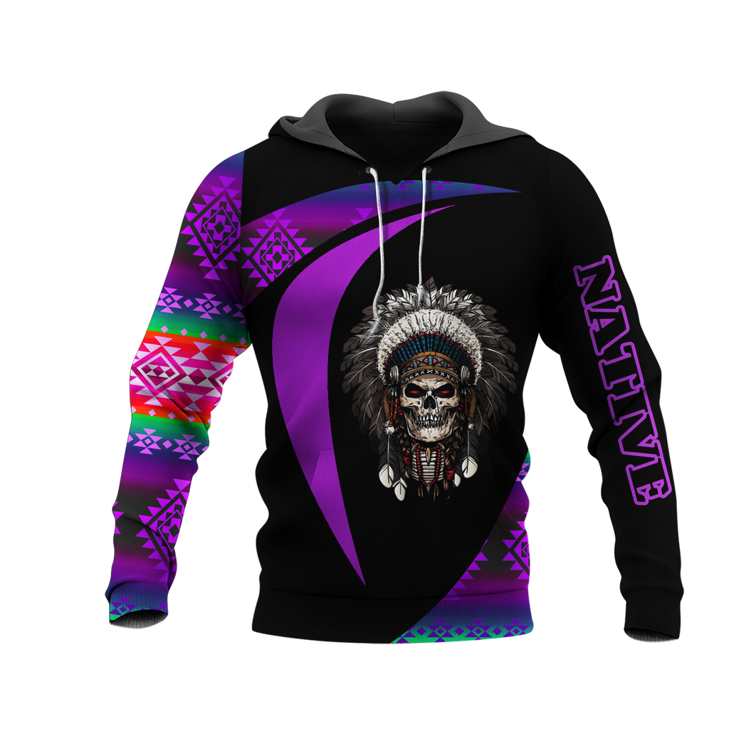 HD0013236 Skull Native American Pride 3D Hoodie