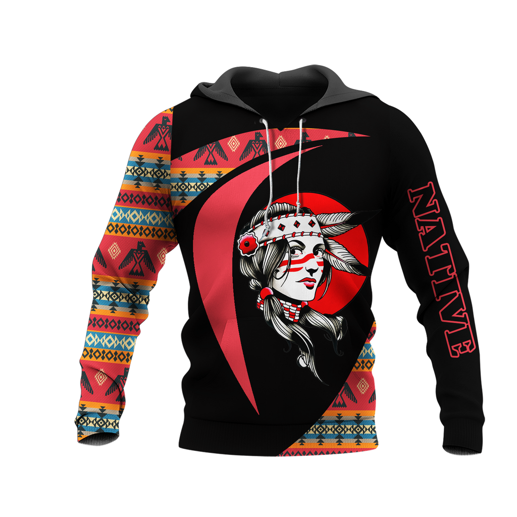 HD0013237 Girl Native American Pride 3D Hoodie