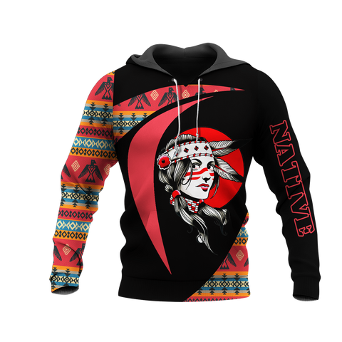 HD0013237 Girl Native American Pride 3D Hoodie