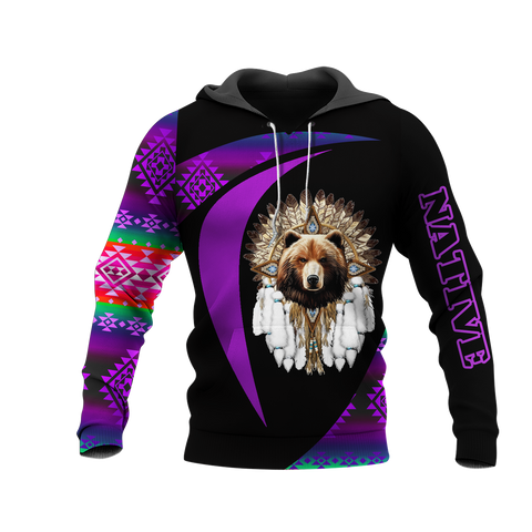 HD0013246 Bear Native American Pride 3D Hoodie