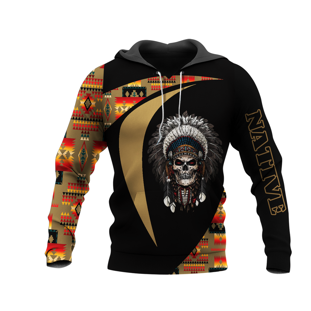 HD0013256 Skull Native American Pride 3D Hoodie